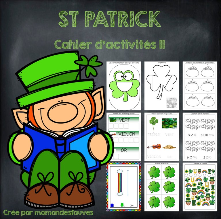 St Patrick – fiches à imprimer – Maman des fauves