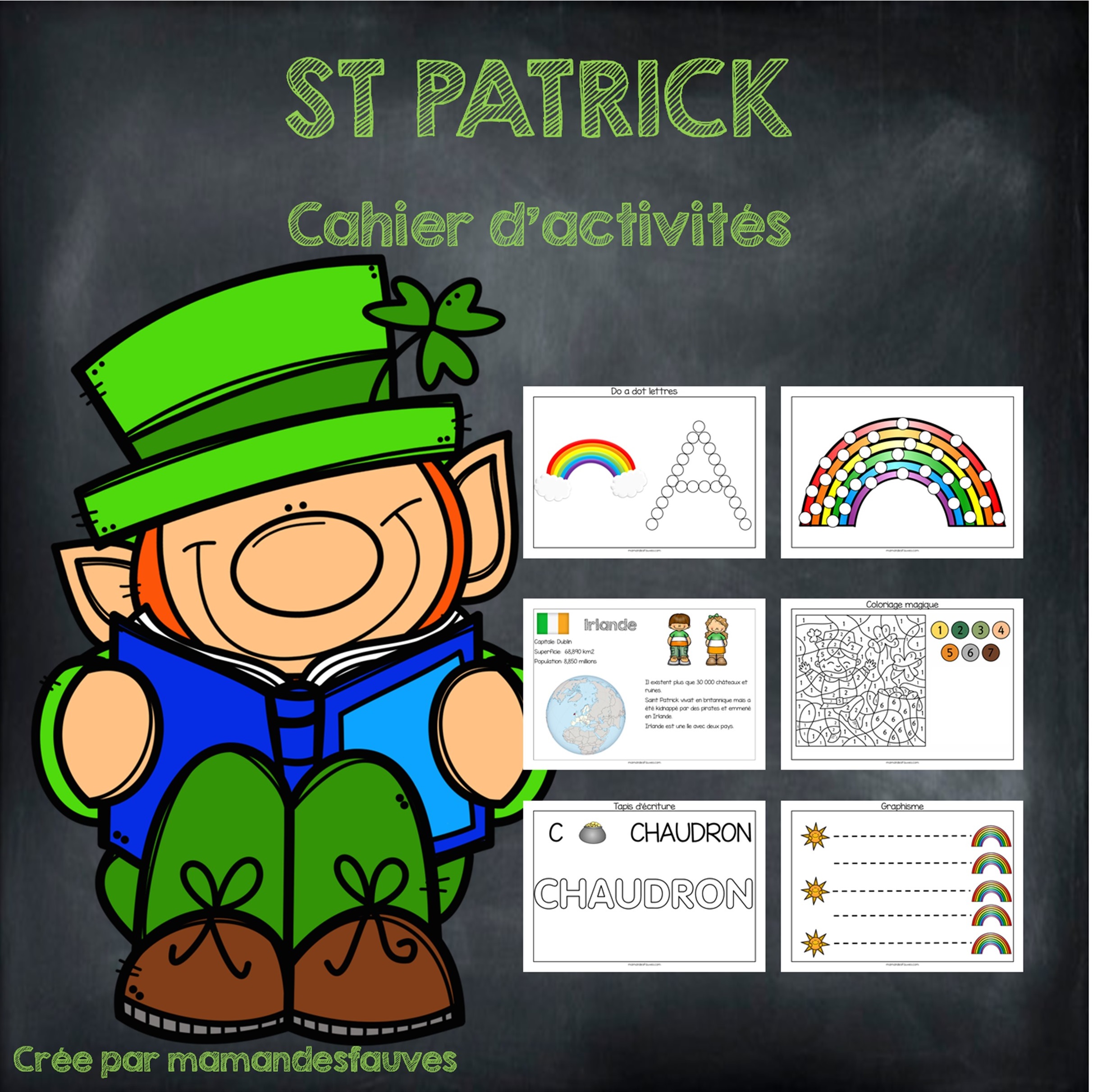 St Patrick – fiches à imprimer – Maman des fauves