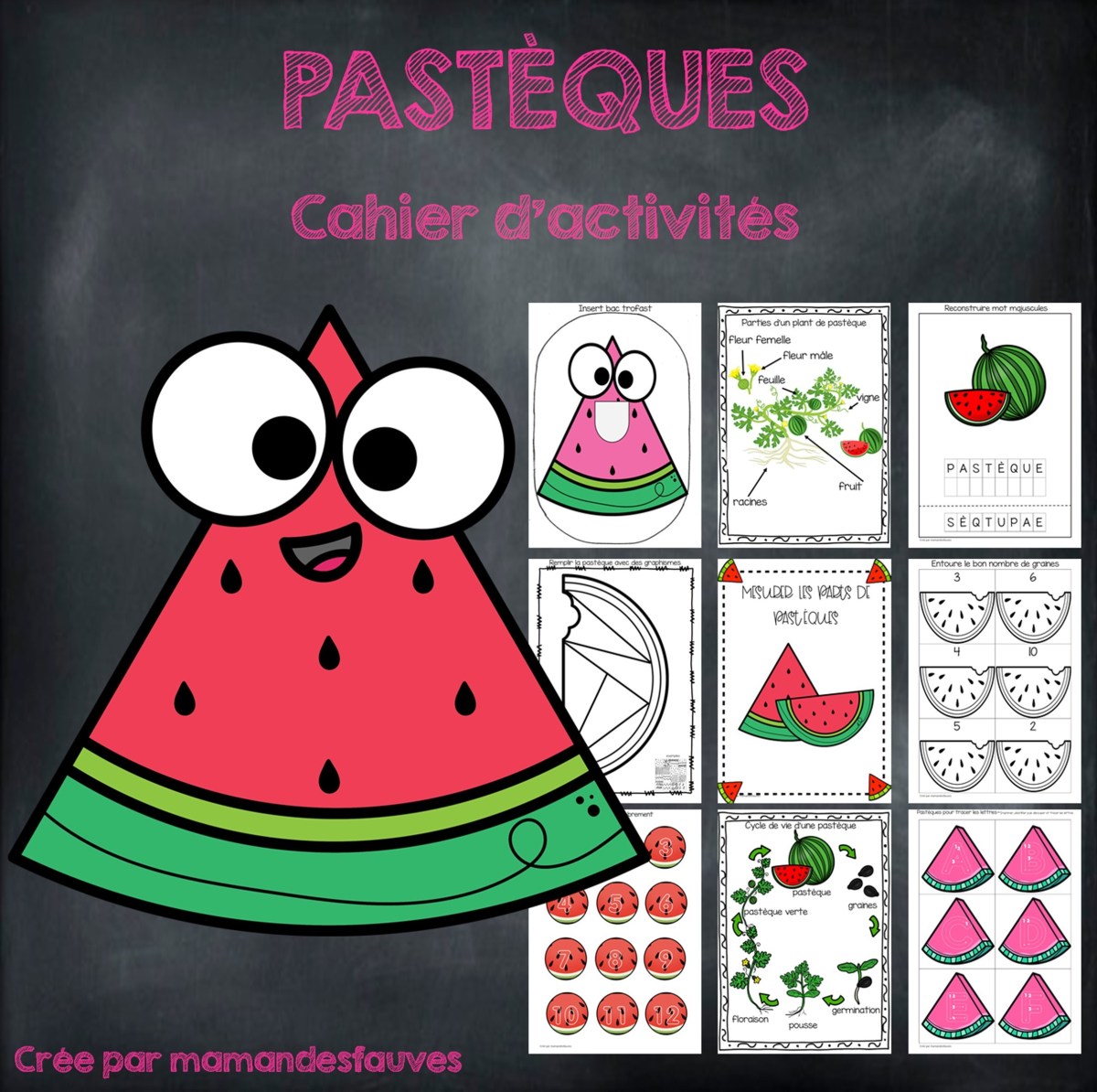 La pastèque – fiches à imprimer – Maman des fauves