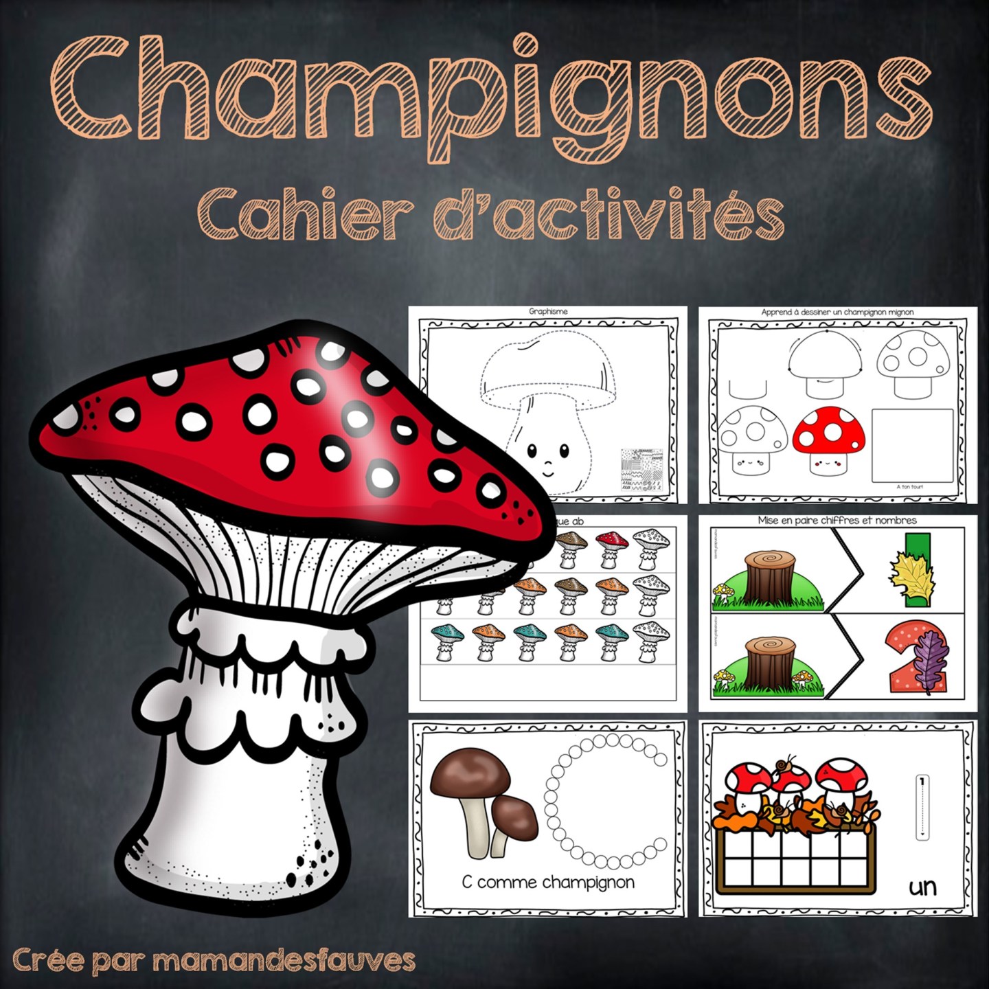 Champignons – fiches à imprimer – Maman des fauves